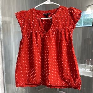 Banana Republic Red Polka Dot Blouse